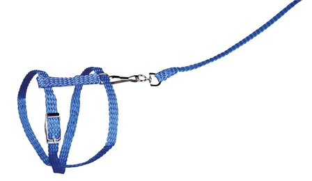 konijnentuig met riem blauw