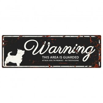 Waakbord terrier zwart 40x14 cm