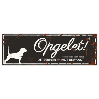 Waakbord beagle zwart 40x14 cm