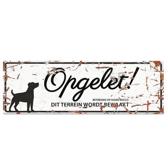 Waakbord jack russel wit 40x14 cm