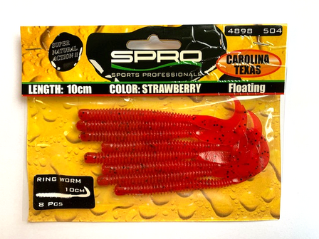 spro ringworm 10 cm strawberry shad kunstaas soft baits