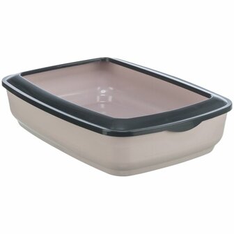 Trxie open kattenbak Mio met rand 43x32x12 cm roze det.1