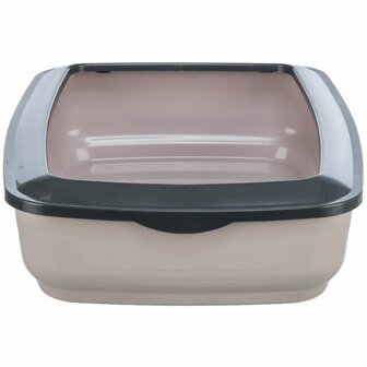Trxie open kattenbak Mio met rand 43x32x12 cm roze det.2