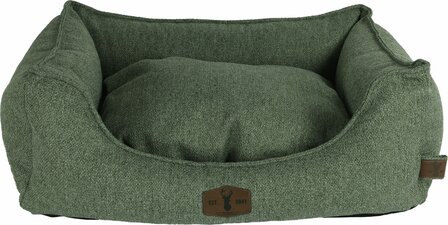 Orthopedisch hondenbed Boony &lsquo;Est 1941&rsquo; Premium Divan Frosty Pine Revived van gerecyclede stof 80x60 cm