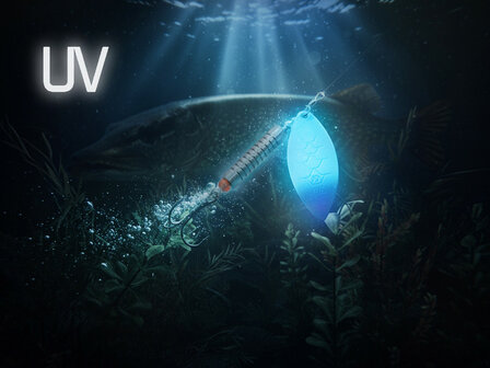 Delphin SPEAR spinner UV kunstaas voor roofvis UV