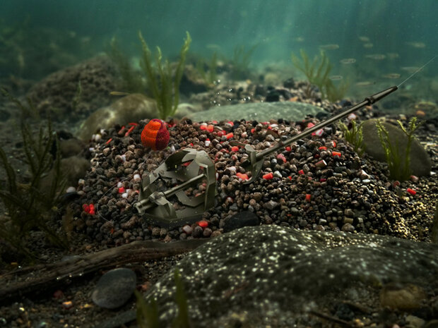 Delphin Ready & Go Pellet Box method feeder pellets in actie