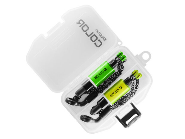 Delphin COLOR bite indicators set geel en groen met opbergdoos