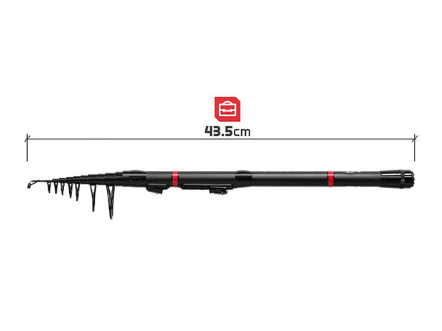Delphin PocketROCKET Telescoophengel 2.10 meter  korte transportlengte