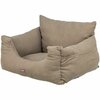 Trixie autostoel hond taupe 55x30 cm met gordelbevestiging en uitneembaar kussen