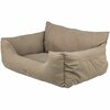 Trixie auto stoel dubbel taupe 80x35 cm voor honden met bevestigingsgordels en ribfluweellook