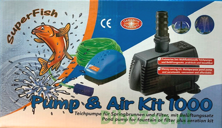Superfish vijverpomp 1000 liter met luchtpomp