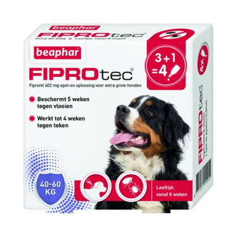 Beaphar FiproTec Spot-On 40-60kg 3 + 1 pipet gratis