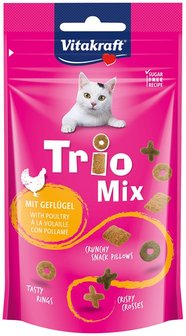 Vitakraft trio mix gevogelte kattensnoepjes 60 gram