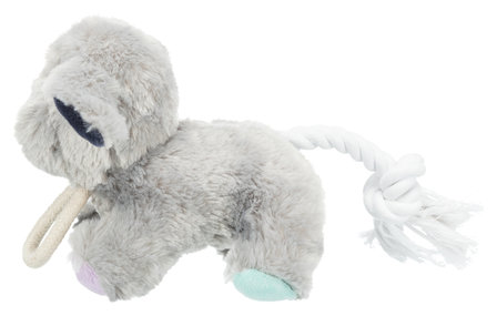 Pluche hond met touw24 cm det.2