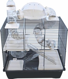 Hamsterkooi rocky plus met palteau en buizen det 2