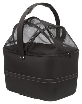 Trixie hondenmand voor fietsstuur zwart met gaasafdekking en regenkap voor honden tot 6 kg reistas