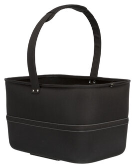 Trixie hondenmand voor fietsstuur zwart met gaasafdekking en regenkap voor honden tot 6 kg reistas open