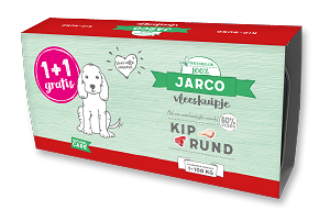 Jarco hondenvoer vleeskuipjes kip rund  2 x150 gram