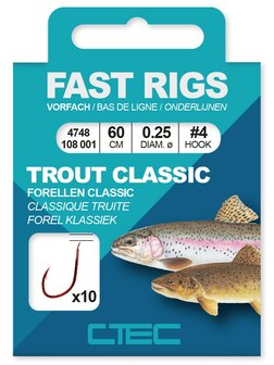C-Tec Forel Fast Rig Trout Onderlijn met haak 100 cm det.1