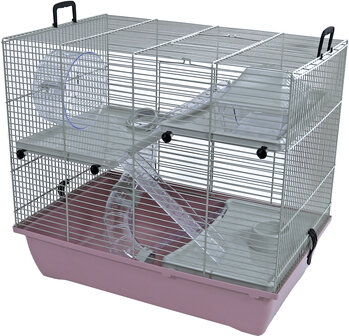 Hamsterkooi Pinky 3 pastel roze