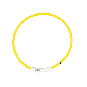 USB Led Verlichtingshalsband geel 20-45 cm