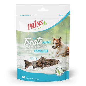 Prins treats beloningsnoepjes salmon mini 120 gram