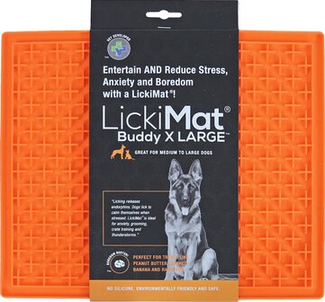 Lickimat likmat buddy hond oranje XL