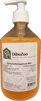 DiboZoo schapenvet met zalmolie 500 ml voor honden &ndash; vloeibaar supplement voor huid, vacht en spijsvertering
