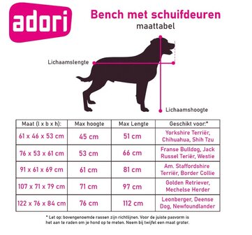 Adori bench 76x53x61 cm met schuifdeuren det.3