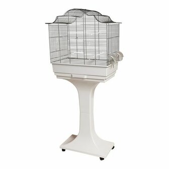 Vogelkooi Sophia met standaard Chroom wit
