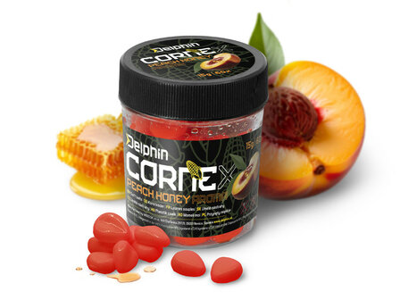 Delphin CorneX Pop Up kunstma&iuml;s honing-perzik, drijvend karperaas met fruitaroma, geurabsorberend en herbruikbaar.