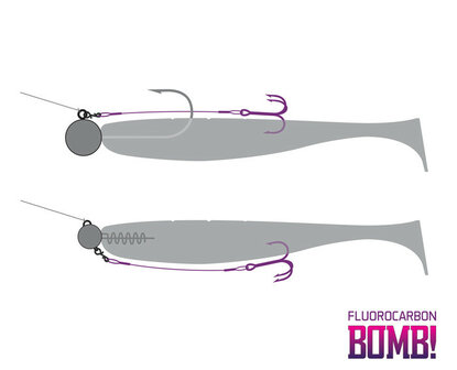 Twisto fluorcarbon stinger met dreg 3 stuks det.2