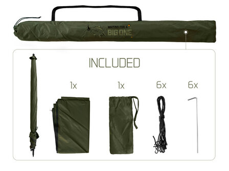 Delphin BigONE CARP vissersparaplu ingeklapt &ndash; transportformaat 140x10x13 cm