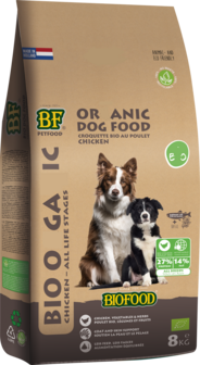 Biofood natuurlijke hondenvoer brok kip 8KG