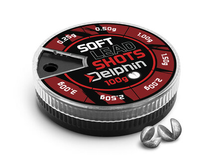 Delphin Split Shot Sinkers &ndash; loodhagels in rode dispenser 100g