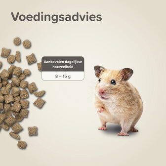 Beaphar Care+ Hamster 700 gram &ndash; voedingstabel