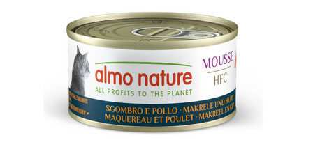 Almo Nature HFC Mousse Makreel met Kip 70g &ndash; natuurlijk natvoer voor katten