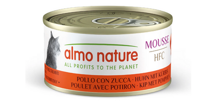 Almo Nature HFC Mousse Kip met Pompoen 70g &ndash; natuurlijk natvoer voor katten