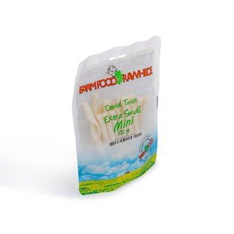 Farm Food Dental Twist Mini 100g &ndash; natuurlijke kauwsnack van bindhuidweefsel voor kleine honden