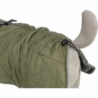 Groene Trixie hondenjas Minot met fleece voering en waterdichte ritsen staart