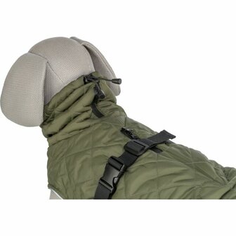 Groene Trixie hondenjas Minot met fleece voering en waterdichte ritsen- nek