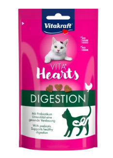 Vitakraft Hearts Kattensnoepjes Digestion met kip en inuline voor gezonde spijsvertering