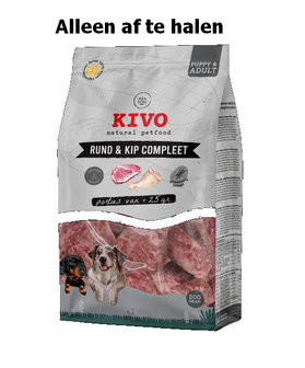 Kivo Porties Rund &amp; Kip 500g &ndash; Diepvries Vers Vlees Hond
