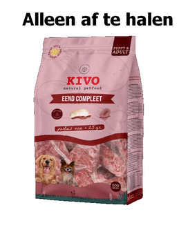 Kivo Porties Eend 500 gram diepvries vers vlees voor honden