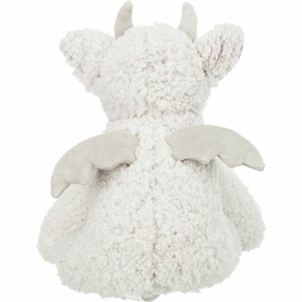 Trixie pluche hondenspeeltje witte draak Elwin 28 cm &ndash; hondenspeelgoed met geluid, interactief spel