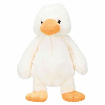 Trixie pluche hondenspeeltje Eend (38 cm) met geluidselement, groot interactief speelgoed voor kleine en middelgrote honden.