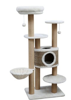 Adori krabpaal Rosa 140 cm met huisje hangmand en ligplateaus voor katten