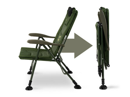 Delphin ErgoCARP stoel met memory foam hoofdsteun en verstelbare rugleuning compact