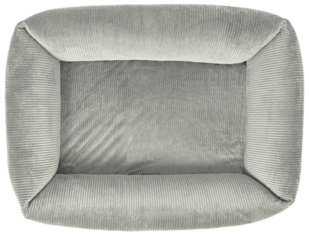 Petlando Luke orthopedische hondenmand grijs ribstof met afritsbare hoes en antislip bodem vanboven