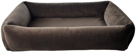 Petlando orthopedische hondenmand Luke bruin met ribstof en zachte vulling voor optimaal ligcomfort